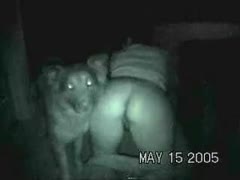 Thick mature whore exposes her big natural breasts and engages in sex with an animal